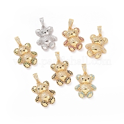 Brass Cubic Zirconia Pendants&nbsp;ZIRC-K089-16G