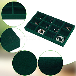 2Pcs 12 Grids Rectangle Wood Covered with Velvet Display Trays&nbsp;ODIS-SP0001-17A