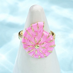 Brass Enamel Adjustable Cuff Rings for Women&nbsp;RJEW-G357-01M