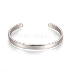 304 Stainless Steel Cuff Bangles&nbsp;STAS-I110-10-6mm