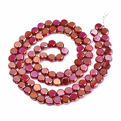Electroplate Opaque Solid Color Glass Beads Strands&nbsp;EGLA-T020-07L