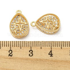Brass Micro Pave Cubic Zirconia Pendants&nbsp;KK-H460-06G