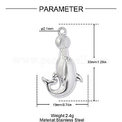 304 Stainless Steel Pendants&nbsp;STAS-OY019-47P