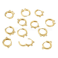 16Pcs 4 Styles Brass Hoop Earring Findings&nbsp;KK-TA0002-77