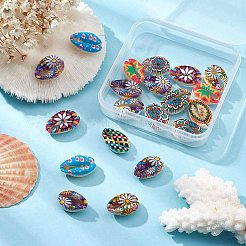 20Pcs Printed Natural Cowrie Shell Beads&nbsp;SHEL-YW0001-03C