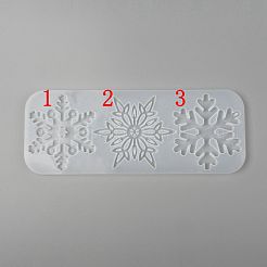 Christmas DIY Snowflake Silicone Pendant Molds&nbsp;X-DIY-P006-31