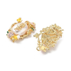 Alloy Enamel Pendants&nbsp;FIND-C074-24KCG