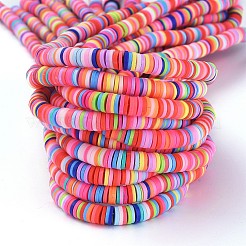 Flat Round Handmade Polymer Clay Beads&nbsp;CLAY-R067-6.0mm-M1
