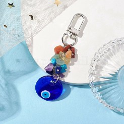 Blue Evil Eye Lampwork Pendant Decooration&nbsp;HJEW-JM01969-03