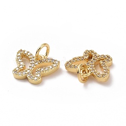 Brass Cubic Zirconia Charms&nbsp;ZIRC-I062-21G