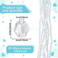 10 Strands Imitate Austrian Crystal Bicone Glass Beads Strands&nbsp;GLAA-HY0001-37A