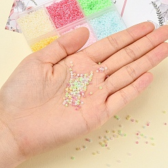 4800Pcs 6 Colors 12/0 Imitation Jade Glass Seed Beads&nbsp;SEED-YW0001-30