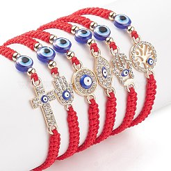 6Pcs 6 Style Resin Evil Eye Braided Bead Bracelets Set&nbsp;BJEW-JB08808