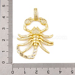 Brass Micro Pave Cubic Zirconia Pendants&nbsp;KK-E108-28G