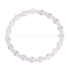 Natural Dyed Malaysia Jade & Synthetic Quartz Crystal Round Beaded Stretch Bracelets for Women&nbsp;BJEW-JB12253-02