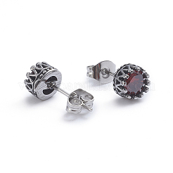 Retro 304 Stainless Steel Stud Earrings&nbsp;LS-EJEW-L248-046AS