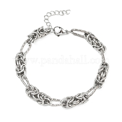Unisex 304 Stainless Steel Byzantine Chains Bracelets&nbsp;BJEW-G790-05P