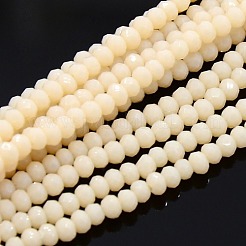 Opaque Solid Color Crystal Glass Faceted Rondelle Beads Strands&nbsp;X-GLAA-F025-A01