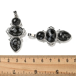 Natural Snowflake Obsidian Pendants&nbsp;G-Q158-04C