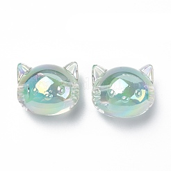 UV Plating Rainbow Iridescent Acrylic Beads&nbsp;OACR-H015-05D