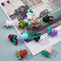 11Pcs 11 Colors Leaf Pot Food Grade Eco-Friendly Silicone Focal Beads&nbsp;SIL-FH0001-09
