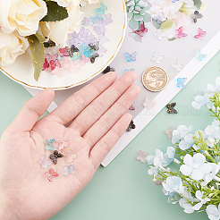 Transparent Spray Painted Glass Charms&nbsp;GLAA-PH0007-79