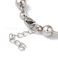 Non-Tarnish 304 Stainless Steel Beads Ball Chain Bracelets for Women&nbsp;BJEW-B092-01A-P