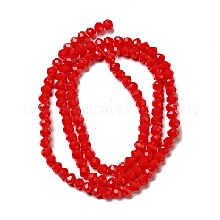 1 Strand Opaque Solid Red Color Faceted Crystal Glass Rondelle Beads Strands&nbsp;X-EGLA-F049A-02