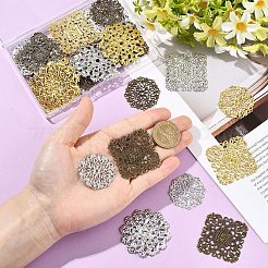 64Pcs 8 Styles Iron Filigree Joiners Links&nbsp;IFIN-YW0004-09
