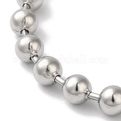 Non-Tarnish 304 Stainless Steel Beads Ball Chain Bracelets for Women&nbsp;BJEW-B092-01A-P