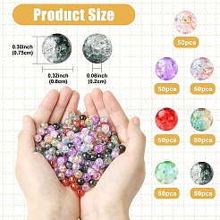 350Pcs 7 Colors Transparent Crackle Acrylic Beads&nbsp;DACR-YW0001-03