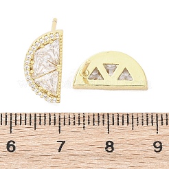 Brass Micro Pave Clear Cubic Zirconia Stud Earrings&nbsp;EJEW-Q015-15G