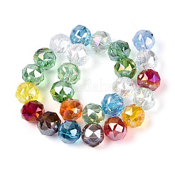 AB Color Plated Transparent Glass Round Beads Strands&nbsp;EGLA-T029-8mm-12T-01