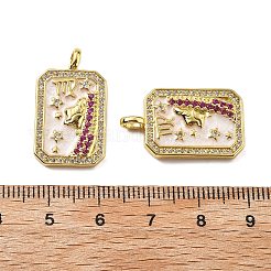 Brass Micro Pave Cubic Zirconia Pendants with Enamel&nbsp;KK-Z114-01G