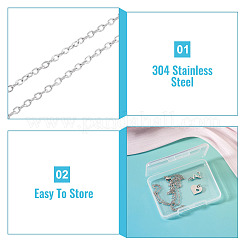 1Pc 304 Stainless Steel Cable Chain Necklaces&nbsp;NJEW-TA0001-24R