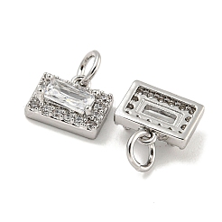 Brass Micro Pave Clear Cubic Zirconia Pendants&nbsp;KK-P275-31P