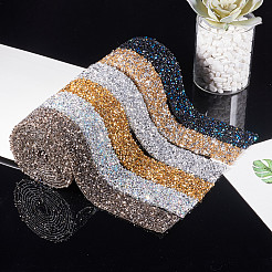 Glitter Resin Hotfix Rhinestone(Hot Melt Adhesive On The Back)&nbsp;OCOR-WH0052-01E
