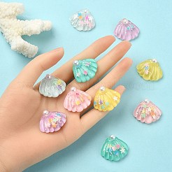 10Pcs 5 Colors Ocean Theme Translucent Resin Cabochons&nbsp;RESI-YW0001-52