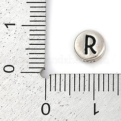 925 Sterling Silver Flat Round with Letter Beads&nbsp;LS-STER-G044-01AS-R