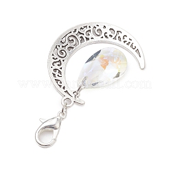 Alloy Moon & Glass Pendant Decorations&nbsp;HJEW-JM02689-02