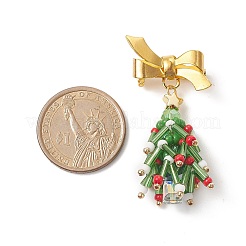 Christmas Theme Glass Beaded Tree Brooch&nbsp;JEWB-TA00009