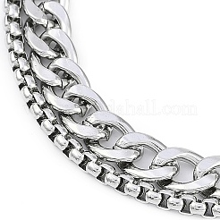 304 Stainless Steel Curb Chains Bracelets&nbsp;BJEW-S156-01P