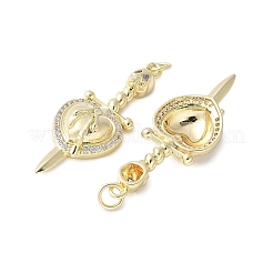 Brass Micro Pave Cubic Zirconia Pendants&nbsp;KK-F892-39G