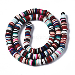 Flat Round Handmade Polymer Clay Beads&nbsp;CLAY-R067-6.0mm-M2