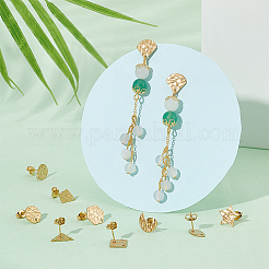 20Pcs 10 Style 304 Stainless Steel Stud Earring Findings&nbsp;STAS-UN0040-40