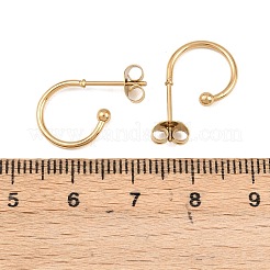 C-Shaped 304 Stainless Steel Stud Earrings&nbsp;X-EJEW-Z154-01G-01
