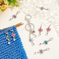 Alloy Enamel & Acrylic Pendant Locking Stitch Markers&nbsp;HJEW-AB00121