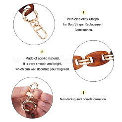 2Pcs 2 Colors Acrylic Curb Chain Bag Strap&nbsp;FIND-GN0001-28