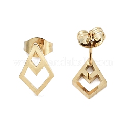 PVD Vacuum Plating 304 Stainless Steel Stud Earrings for Women&nbsp;EJEW-A048-31G