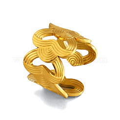 304 Stainless Steel Open Cuff Rings for Women&nbsp;WG62170-01